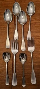 Oneida Minutemen Stainless Serving Flatware 6 Spoons 2 Forks - Picture 1 of 1