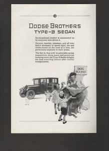 Dodge Brothers 1925 tipo B sedán automóvil perro libra anuncio impreso vintage N25 - Imagen 1 de 1