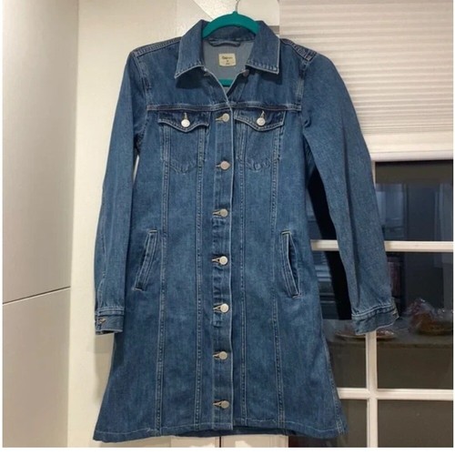 VETEMENTS Gap 1969 mini abito denim manica lunga bottoni davanti XS