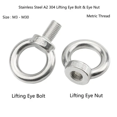 Ringmutter Ringschraube Edelstahl A2 M3 M4 M5 M6 M8 M10 M12 Verzurröse Auge Ring - Bild 1 von 4