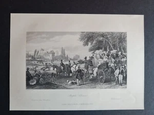 Impresión antigua (c.1845) - Steeple Chase - Course au Cloches - Carreras de caballos - E Lami - Imagen 1 de 2