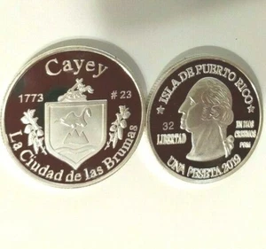 PESETA CAYEY 2019 Serie Pueblos PUERTO RICO Plata Boricua Silver Quarter 1/100 - Picture 1 of 12