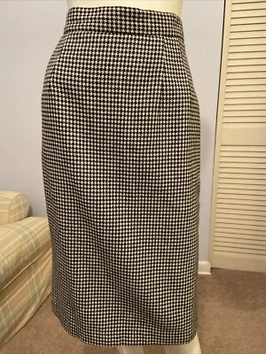 Falda Lápiz Vintage Clásica Sag Harbor Blanco y Negro Patrón Pata de Gallo 12 Foto 1 de 4