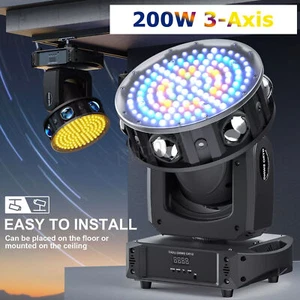 200W 3-Axis LED Moving Head Lights RGBW DMX Laser Beam Stage Lights Party Show - Picture 1 of 15