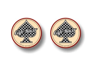 2 CAFE RACER SPADE Vintage Motorcycle 3" Decals Bike Engine Gas Tank Stickers - Bild 1 von 3