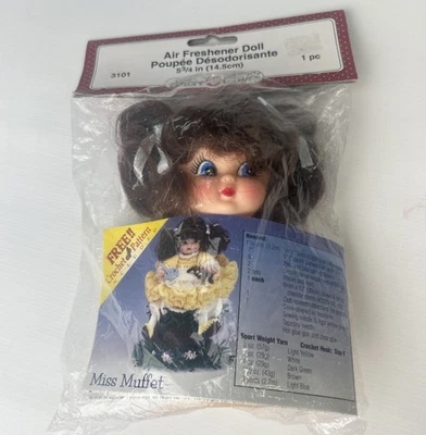 复古 NOS 纤维工艺空气清新剂娃娃浅黑发蓝色眼睛上半身 3101 — 第 1/4 张图片