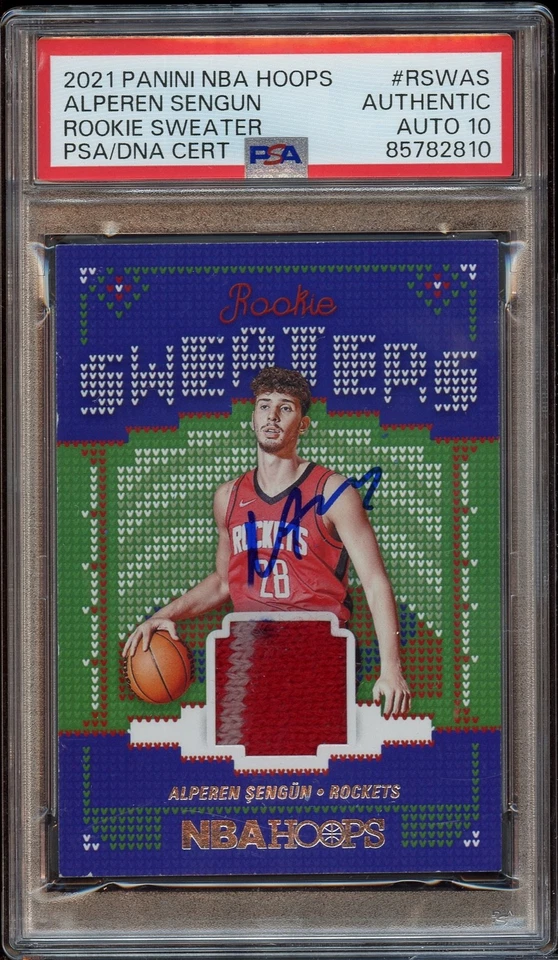 Alperen Sengun Signed 2021 Panini NBA Hoops Rookie Sweaters Psa GEM MT 10 AUTO - Image 1 of 1