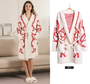 ComfyLuxe Baseball Pattern Robe - Picture 1 of 8