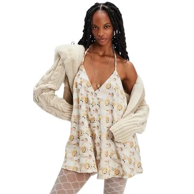 Mameluco Jacquard Estampado Free People Chiara Floral Crema Combo Talla XS NUEVO SIN ETIQUETAS Foto 1 de 4