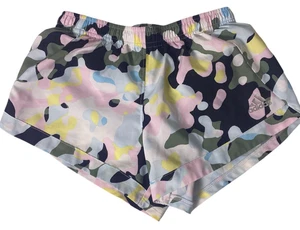 Pantaloncini Adidas bambina taglia S - US 7/8 blu rosa nero mimetici - Foto 1 di 8
