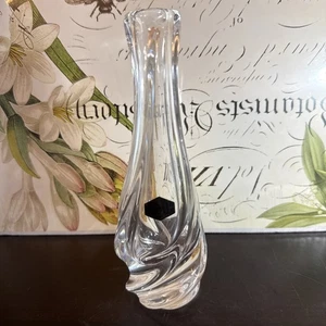 Saint St. Louis Signed Large And Heavy French Cut Crystal Flower Vase 7 7/8” - Picture 1 of 7