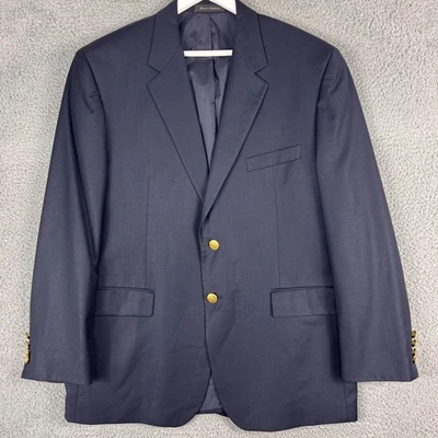 Lauren Ralph Lauren Blazer Mens 44R Navy Wool Gold Button Two Button Sport Coat - Image 1 of 4
