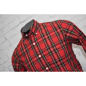 J Crew Dress Shirt Flex Washed Mens Size Small Slim Fit Blue Plaid - Picture 1 of 6