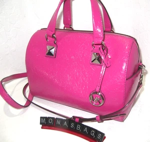 Bolso Cartera Michael Kors Grayson Mediano de Lona Cuero Wild Berry Nuevo con Etiquetas $298 - Imagen 1 de 11