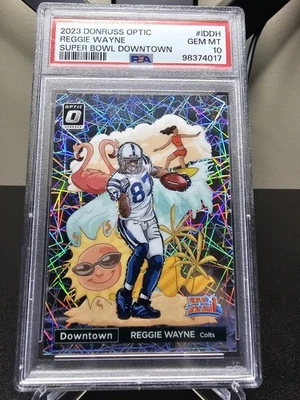 2023 Donruss Optic Reggie Wayne Super Bowl Downtown #IDDH PSA GM 10 - Image 1 of 2