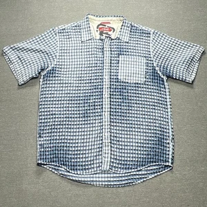 Camisa Billabong Para Hombre Mediana Azul Cuadros Manga Corta Abotonada Informal - Imagen 1 de 12