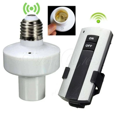 10M Wireless RF Remote Control E27 Light Lamp Holder Cap Socket Switch Adapter - Image 1 of 4