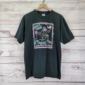 Vintage 1996 Mardi Gras Galveston, TX T Shirt Size L Made In USA Black - Picture 1 of 8
