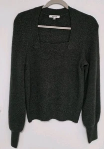 Madewell Square-Neck Sweater Women's Size S Green Pullover Soft - Picture 1 of 6