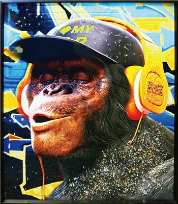Crystal art   W20xH24inch  "DJ MONKEY" MONKEY - Image 1 of 4