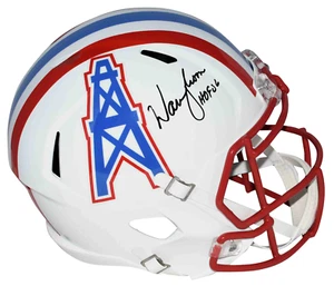 WARREN MOON AUTOGRAPHED HOUSTON OILERS FULL SIZE SPEED HELMET BECKETT - Picture 1 of 1