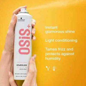 SCHWARZKOPF OSIS+ SPARKLER SHINE SPRAY LIGHT 300ML-SMOOTH & SHINE-X2 TWIN PACK - Picture 1 of 3