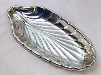Sterling Silver Cartier Silver Oblong Leaf Form Dish Scalloped X275 10.2oz 12” - Image 1 of 4
