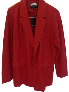 Eloquii Red Blazer Jacket Womens Size 18 Office Work Pockets - Picture 1 of 6
