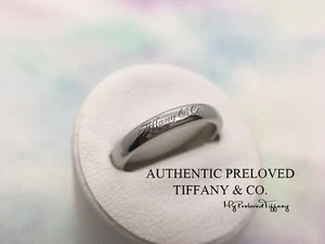 Authentic Tiffany & Co. Notes Platinum Classic Wedding Band Ring 3mm 5.5 - Picture 1 of 9