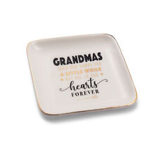 Grandmas Are In Our Hearts Forever Ceramic Trinket Tray Sentimental Gift Idea