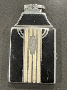 Vintage RONSON Art Metal Works Deco Metal Cigarette Lighter and Case Combo - Picture 1 of 13