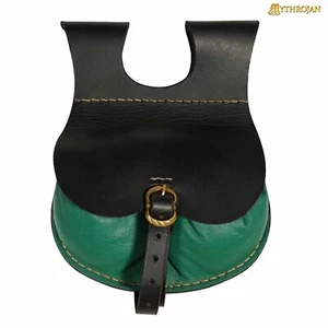 Medieval Leather Belt Pouch with Buckle Loop SCA LARP Cosplay Renaissance Bag - Picture 1 of 39