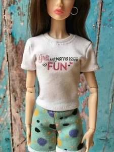 Bouutique Vital Printed T-shirt "Fun" Design for Poppy Doll 12 Inch - Picture 1 of 11