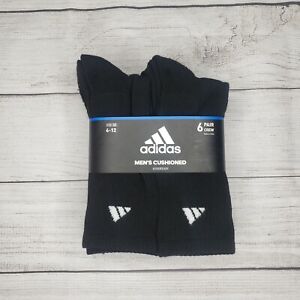 Adidas Athletic Cushioned Crew Socks Black/White 6/Pack Men's