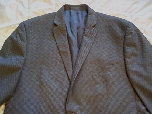 Michael Kors Cappotto Sportivo Uomo 50R Blu Gingham Plaid Due Bottoni Doppio Ventilato