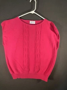 Vintage Lauren Pretty Pink Cable Knit Fall Sweater No Size Tag - Picture 1 of 7