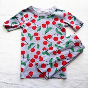 Hanna Andersson Organic Cotton Cherry Print Pajama Set For Kids Size 110 US 5 - Picture 1 of 10