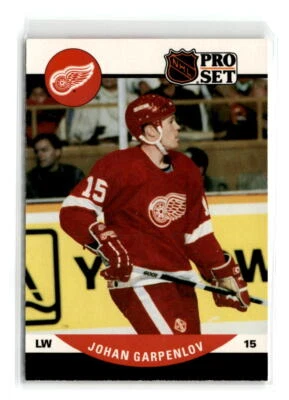 1990-Pro Set -#605-Johan Garpenlov  RC-Detroit Red Wings - Image 1 of 2