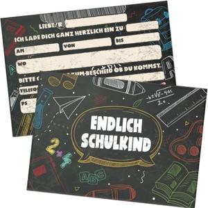 12x Einladung Einschulung Junge - Einschulung Einladungskarte, Schulanfang Junge - Bild 1 von 7