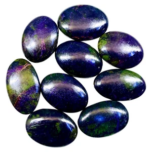 Lotto 9 pezzi pietre preziose cabochon viola naturale stichtite sfuse non trattate 33-39 mm - Foto 1 di 13