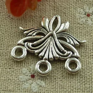 Envío gratuito 48 piezas conectores pendientes de plata tibetana 27x27mm L-2863 - Imagen 1 de 4