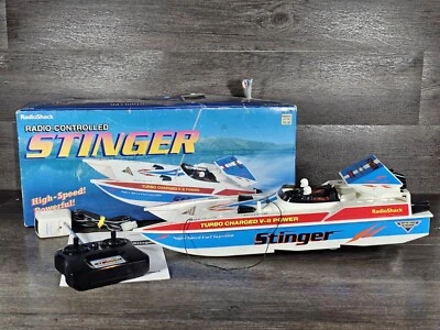 VINTAGE RADIO SHACK STINGER RADIO CONTROLLED RC RACING BOAT READ - Image 1 of 4