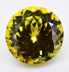 Natural Topazolite Garnet 11.75 Ct Round Certified Flawless Loose Gemstone - Picture 1 of 4