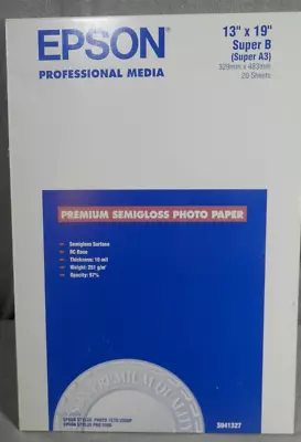 Epson Professional Media Super B 13”x19” S041327 - Image 1 of 3