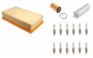 FIlter Kit + 12 x Spark Plugs HENGST / KAYSER / BOSCH for BMW E31 E32 750iL 850i - Picture 1 of 1