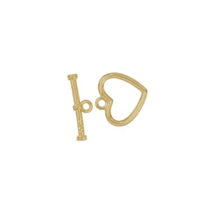 Vergoldetes Sterlingsilber Herz Knebelverschluss 12 mm #99971 - Bild 1 von 1