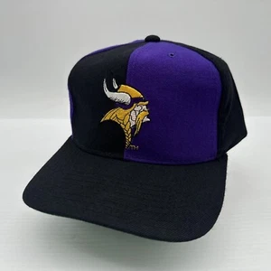 RARE Vintage Minnesota Vikings Starter Snapback Hat 100% Wool 90s NFL Two Tone - Picture 1 of 15