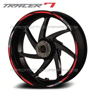 decalcomanie ruota moto cerchi adesivi set strisce per Yamaha Tracer 7 Rosso - Foto 1 di 3