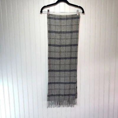 Bufanda con flecos 100 % cachemir a cuadros gris contemporáneo esencial para hombre NORDSTROM Foto 1 de 4