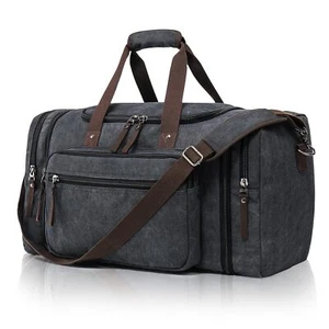 Sac de Sport en Toile pour Voyage 45 l Gris foncé Sac de Voyage Extensible en... - Imagen 1 de 7